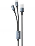 KABEL USB 2w1 USB-A do USB TYP C do iPHONE LIGHTNING 6A 1,2m OPLOT DUDAO